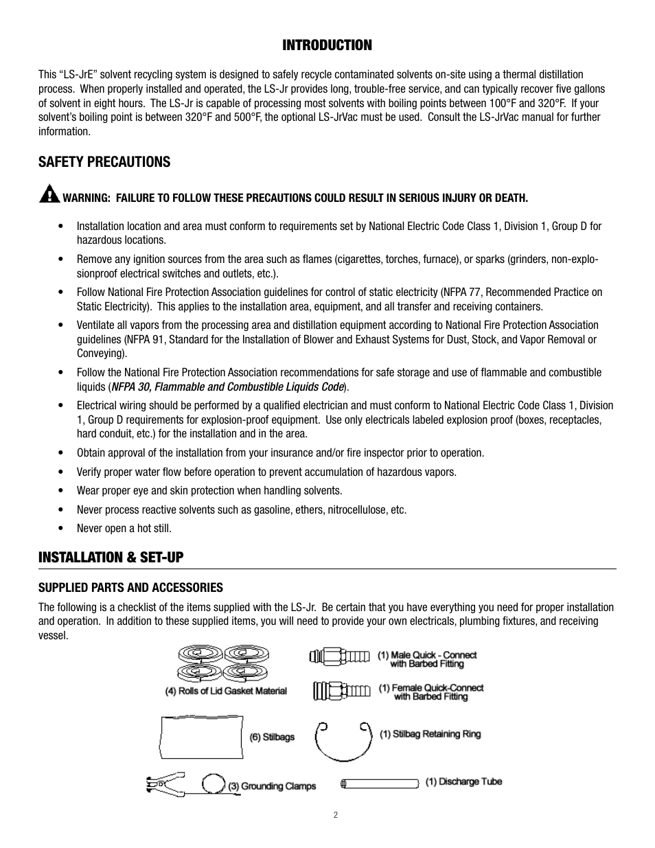 Introduction, Safety precautions, Installation & set-up | Finish Thompson LS-JRE User Manual | Page 2 / 8