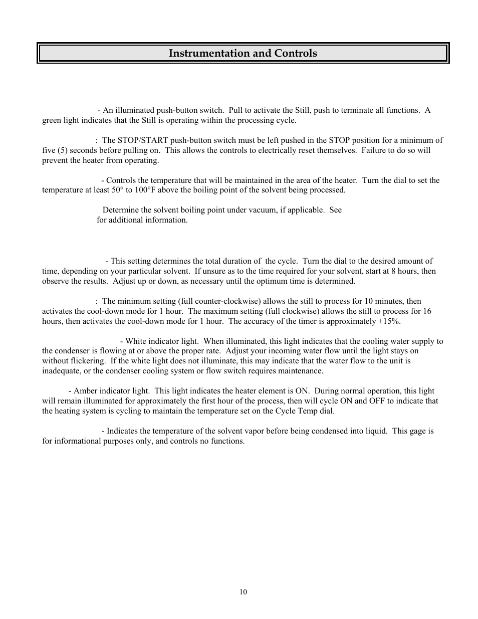 Instrumentation and controls | Finish Thompson LS-55IIE User Manual | Page 11 / 32