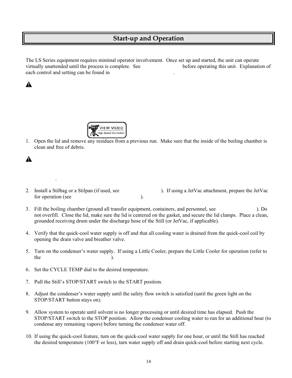 Start-up and operation | Finish Thompson LS-55IIE User Manual | Page 15 / 32