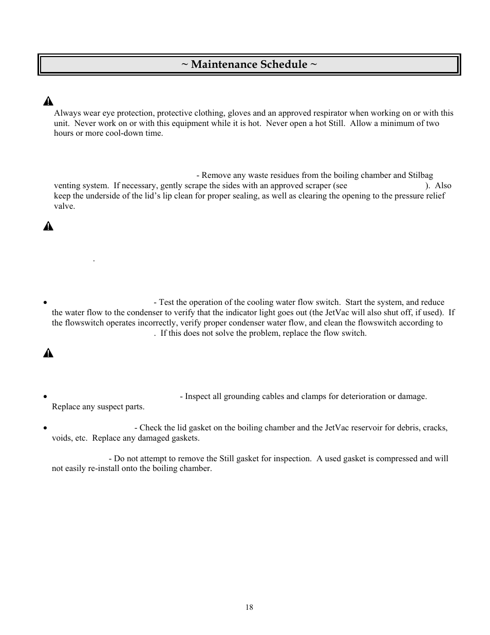 Maintenance schedule | Finish Thompson LS-55IIE User Manual | Page 19 / 32