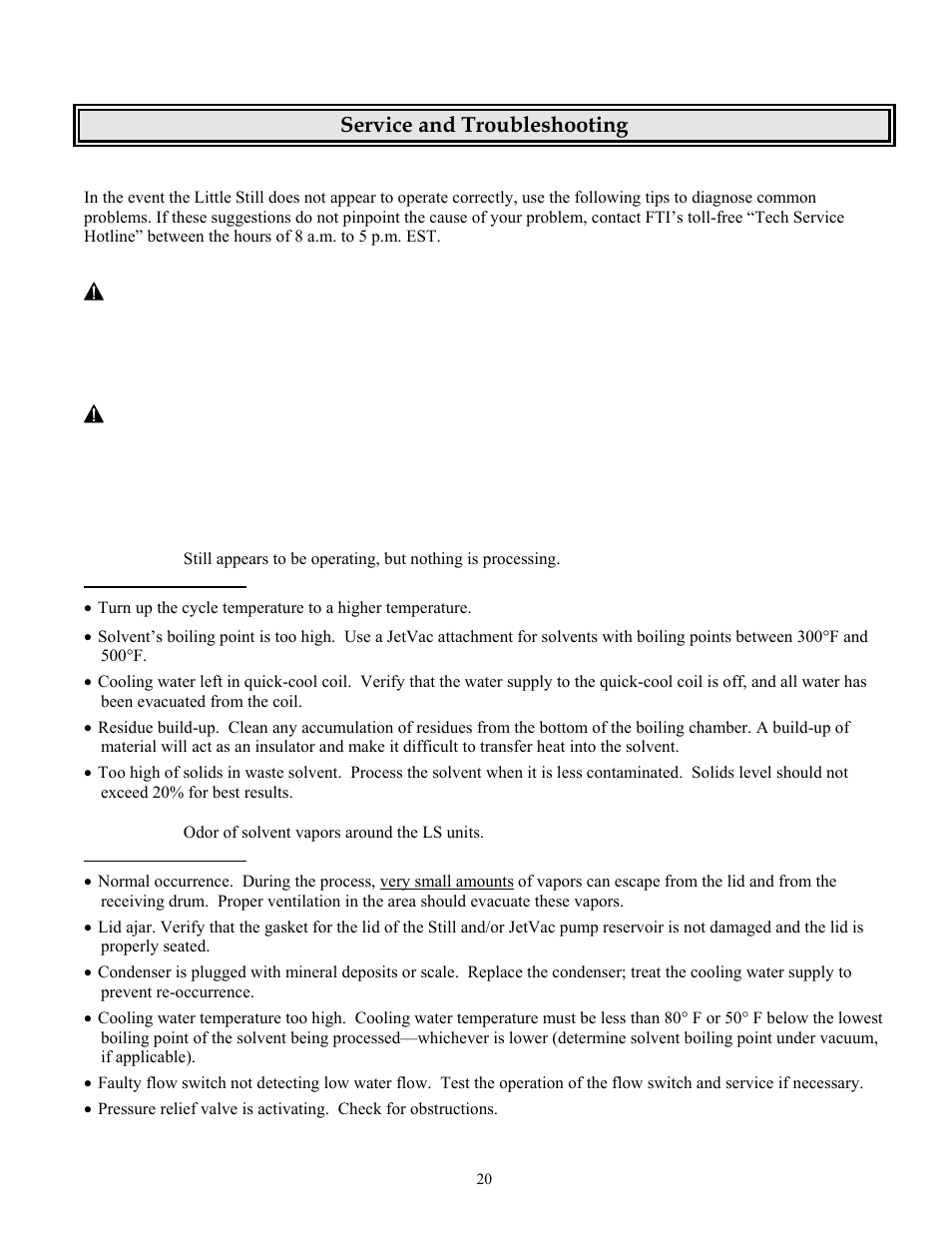 Service and troubleshooting | Finish Thompson LS-55IIE User Manual | Page 21 / 32