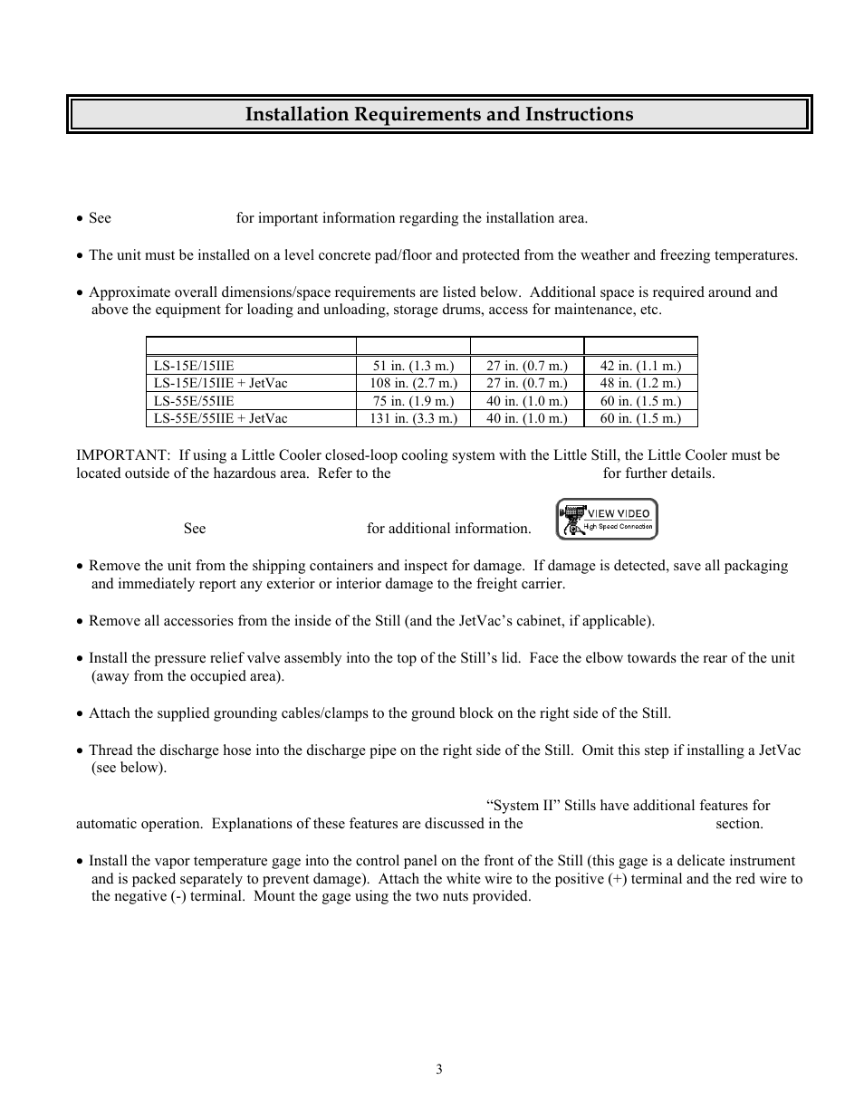 Installation requirements and instructions | Finish Thompson LS-55IIE User Manual | Page 4 / 32