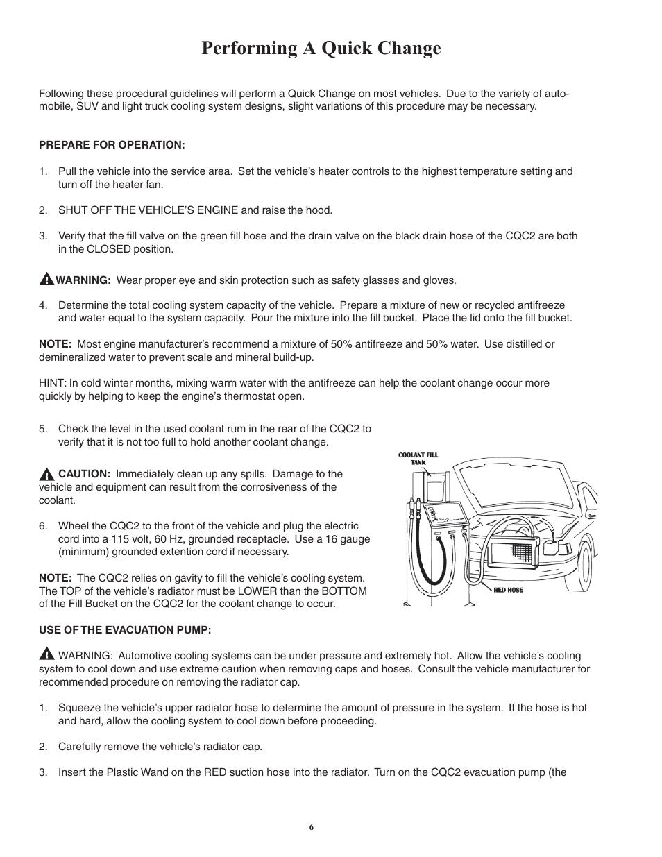 Performing a quick change | Finish Thompson CQC2 User Manual | Page 6 / 12