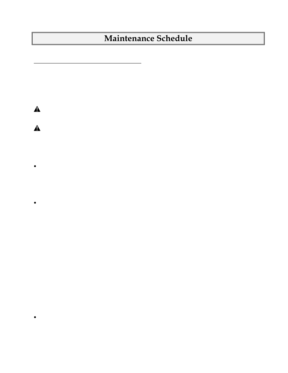 Maintenance schedule | Finish Thompson BE-15/15C User Manual | Page 7 / 54