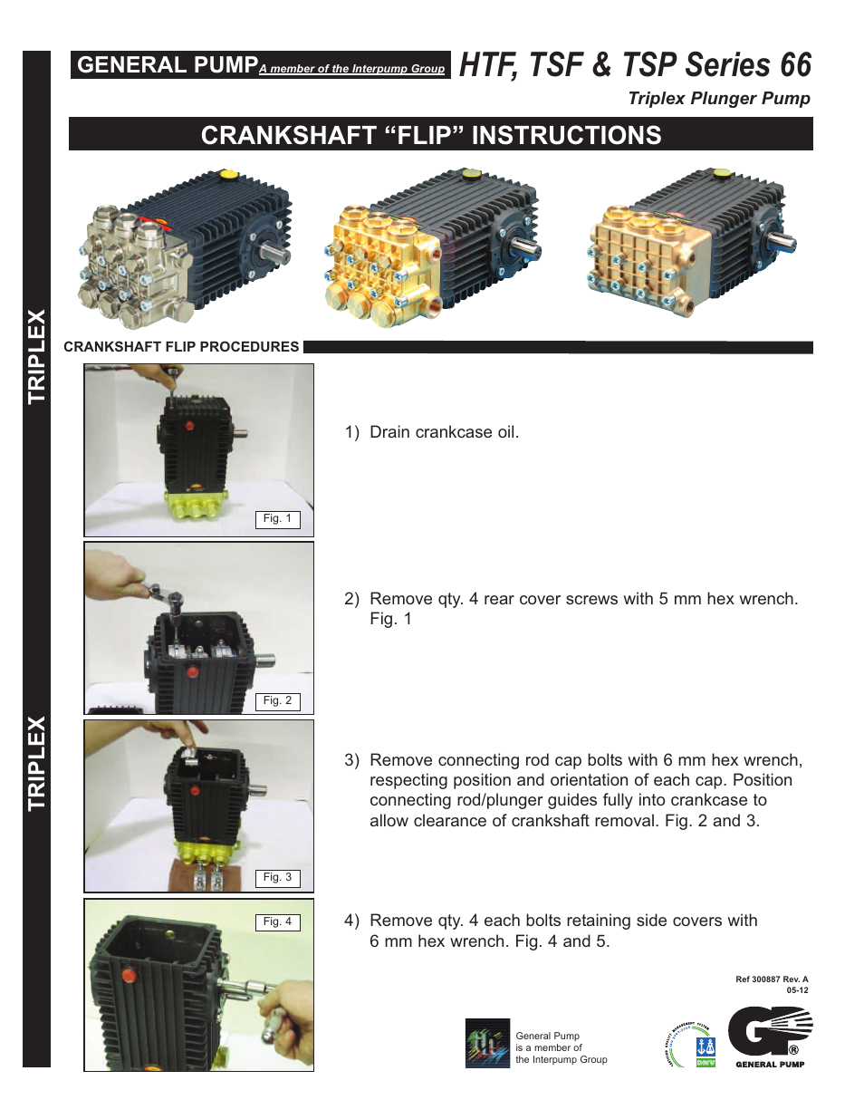 General Pump 66 Series HTF, TSF & TSP Crankshaft Flip User Manual | 4 pages