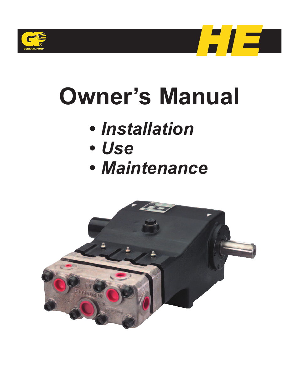 General Pump HE User Manual | 20 pages