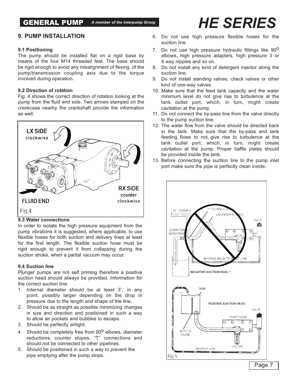 He series, General pump | General Pump HE User Manual | Page 7 / 20