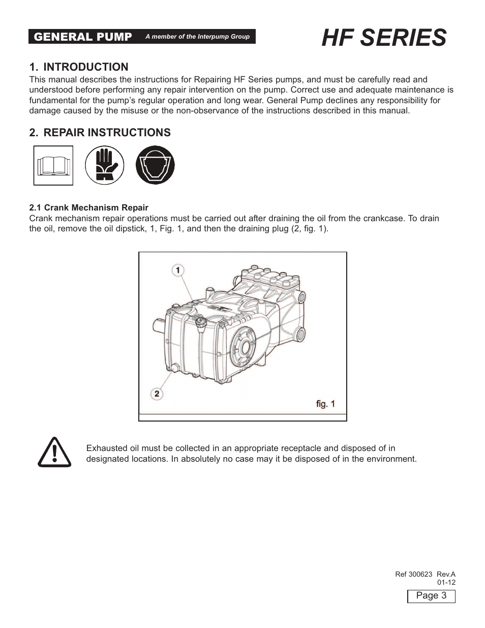 Hf series | General Pump HF Repair Manual User Manual | Page 3 / 17