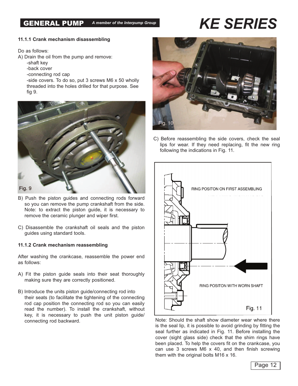 Ke series, General pump | General Pump KE Owner Manual User Manual | Page 12 / 22