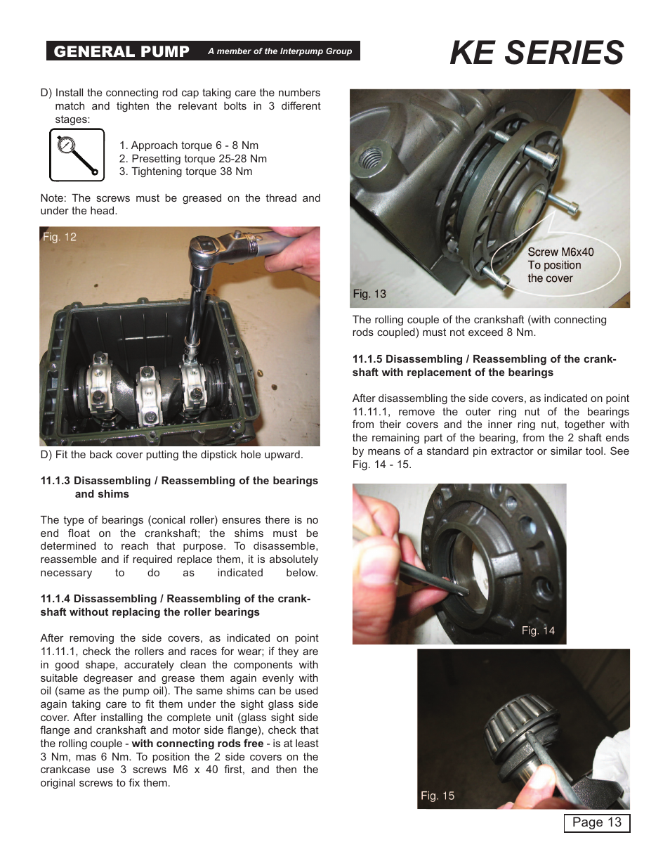 Ke series, General pump | General Pump KE Owner Manual User Manual | Page 13 / 22