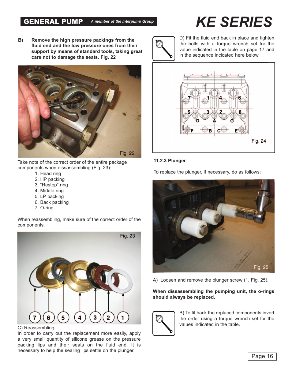 Ke series, General pump | General Pump KE Owner Manual User Manual | Page 16 / 22