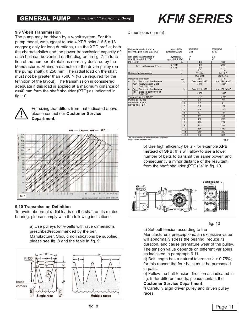 Kfm series, General pump | General Pump KFM Owner Manual User Manual | Page 11 / 17