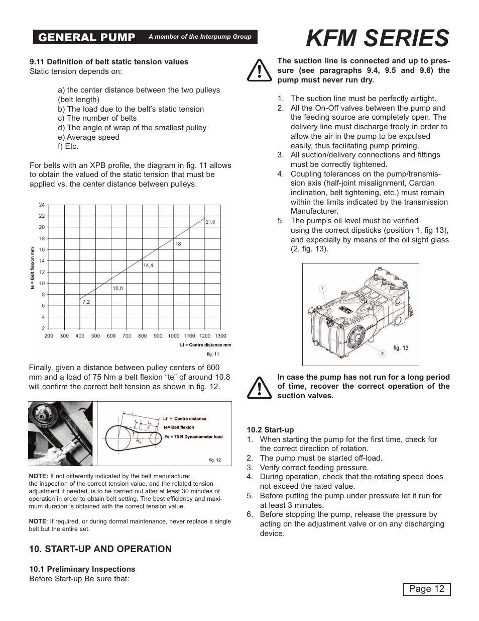 Kfm series, General pump | General Pump KFM Owner Manual User Manual | Page 12 / 17