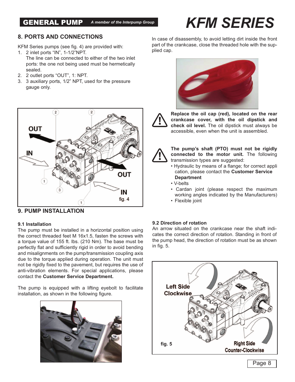 Kfm series, General pump | General Pump KFM Owner Manual User Manual | Page 8 / 17