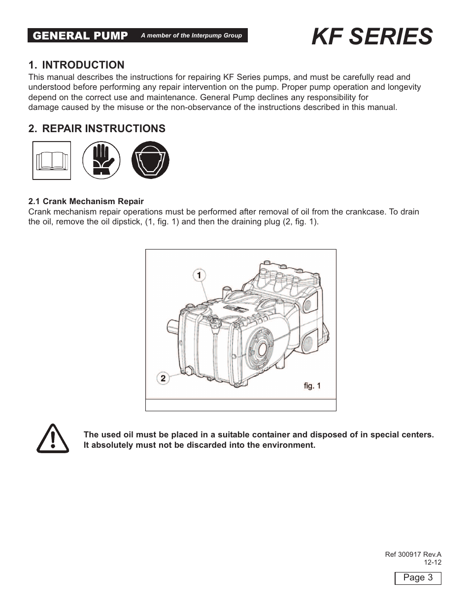 Kf series | General Pump KF Repair Manual User Manual | Page 3 / 15