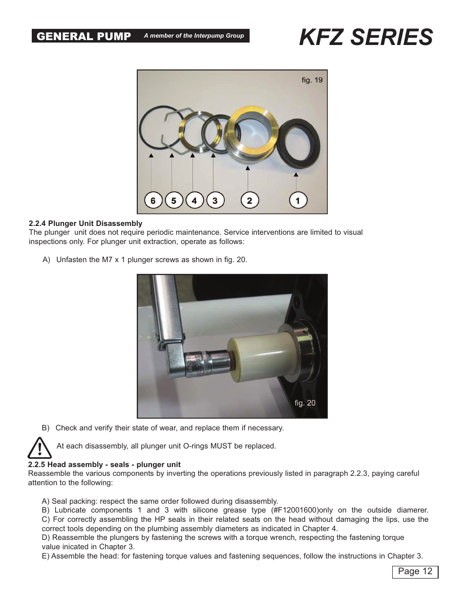 Kfz series, General pump | General Pump KFZ Repair Manual User Manual | Page 12 / 15