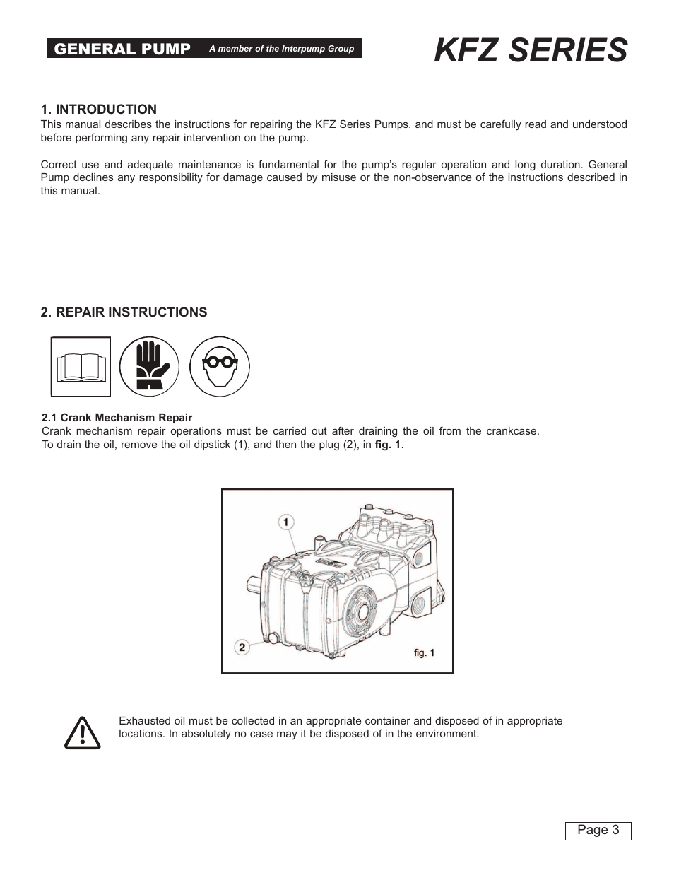 Kfz series | General Pump KFZ Repair Manual User Manual | Page 3 / 15