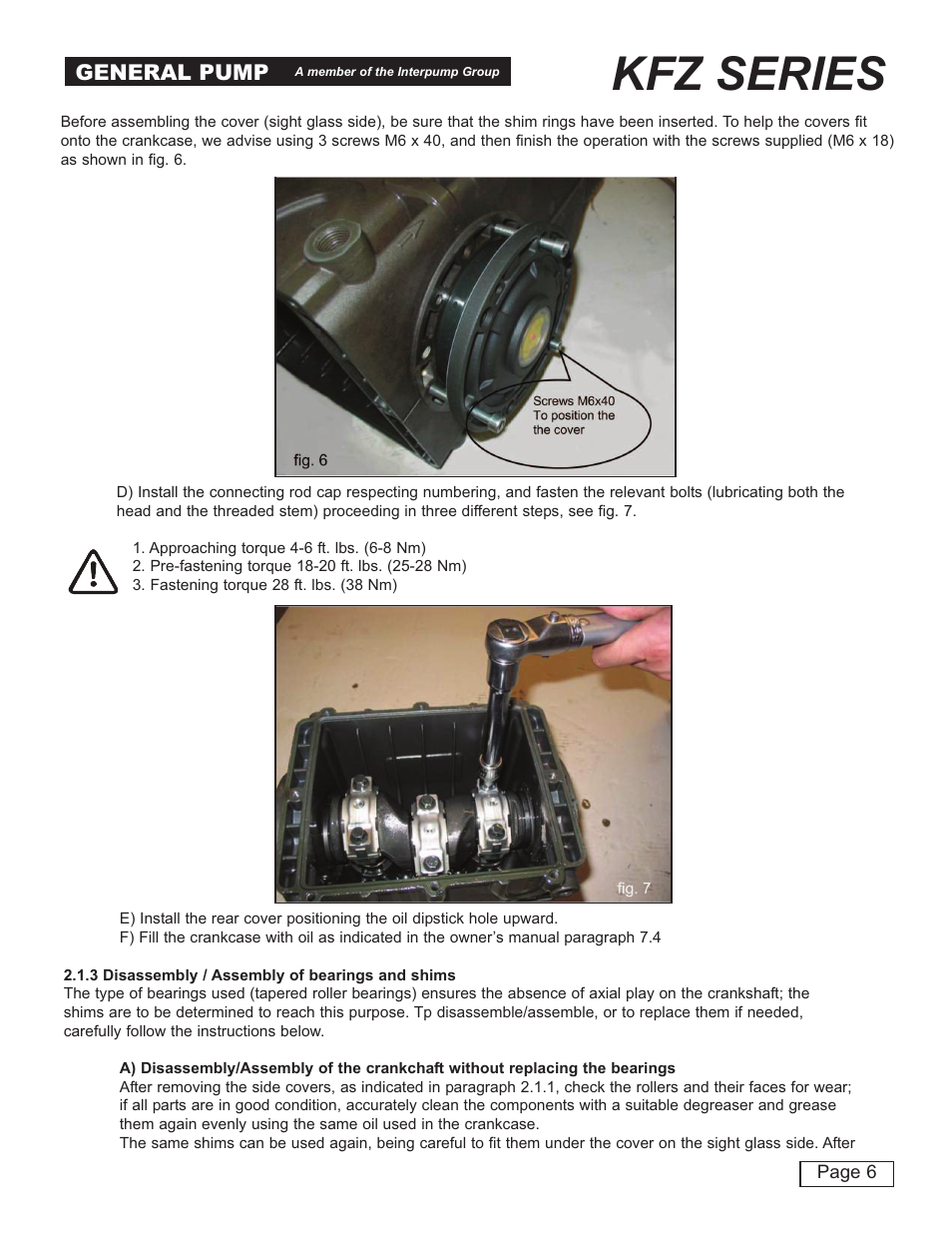 Kfz series, General pump | General Pump KFZ Repair Manual User Manual | Page 6 / 15