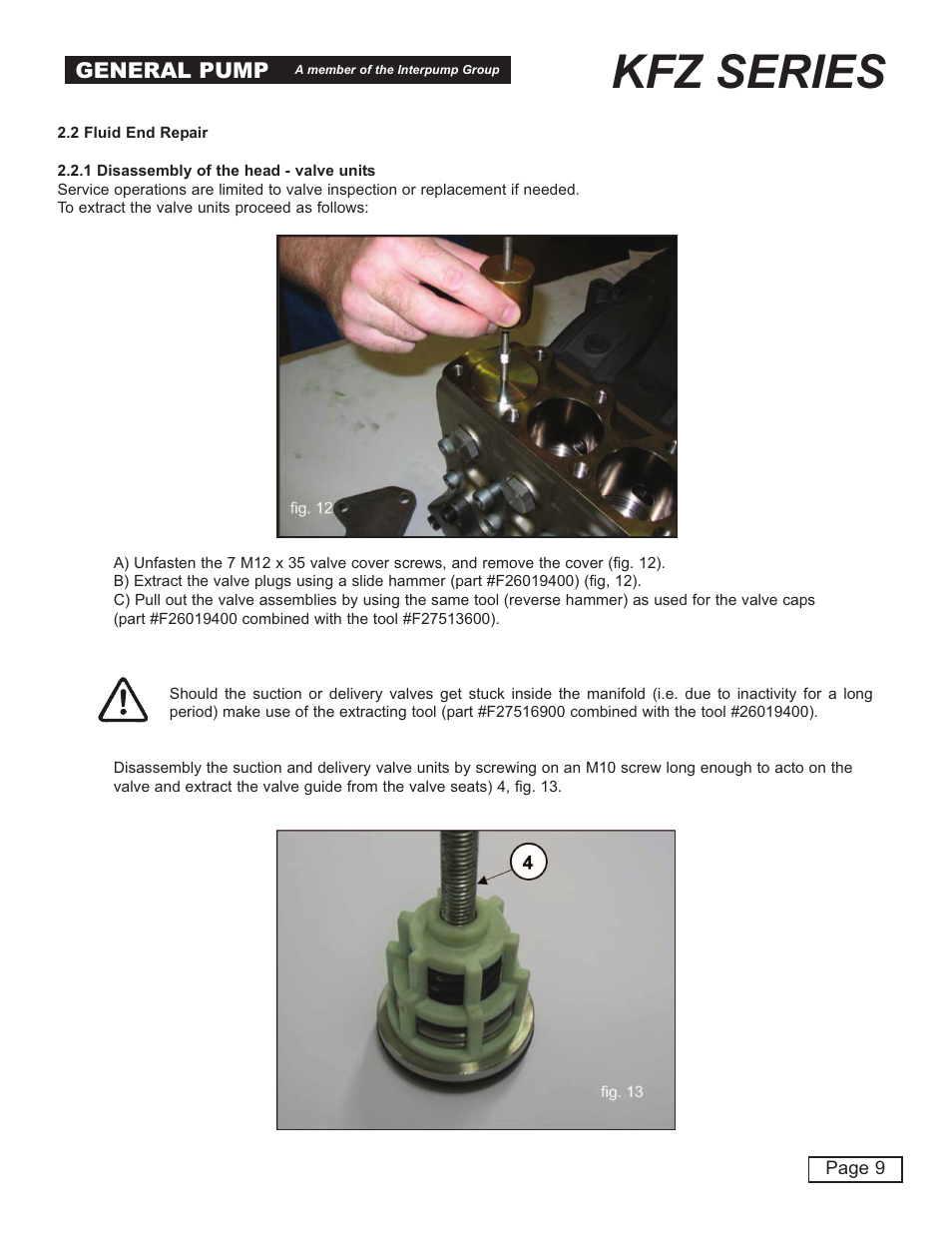 Kfz series, General pump | General Pump KFZ Repair Manual User Manual | Page 9 / 15