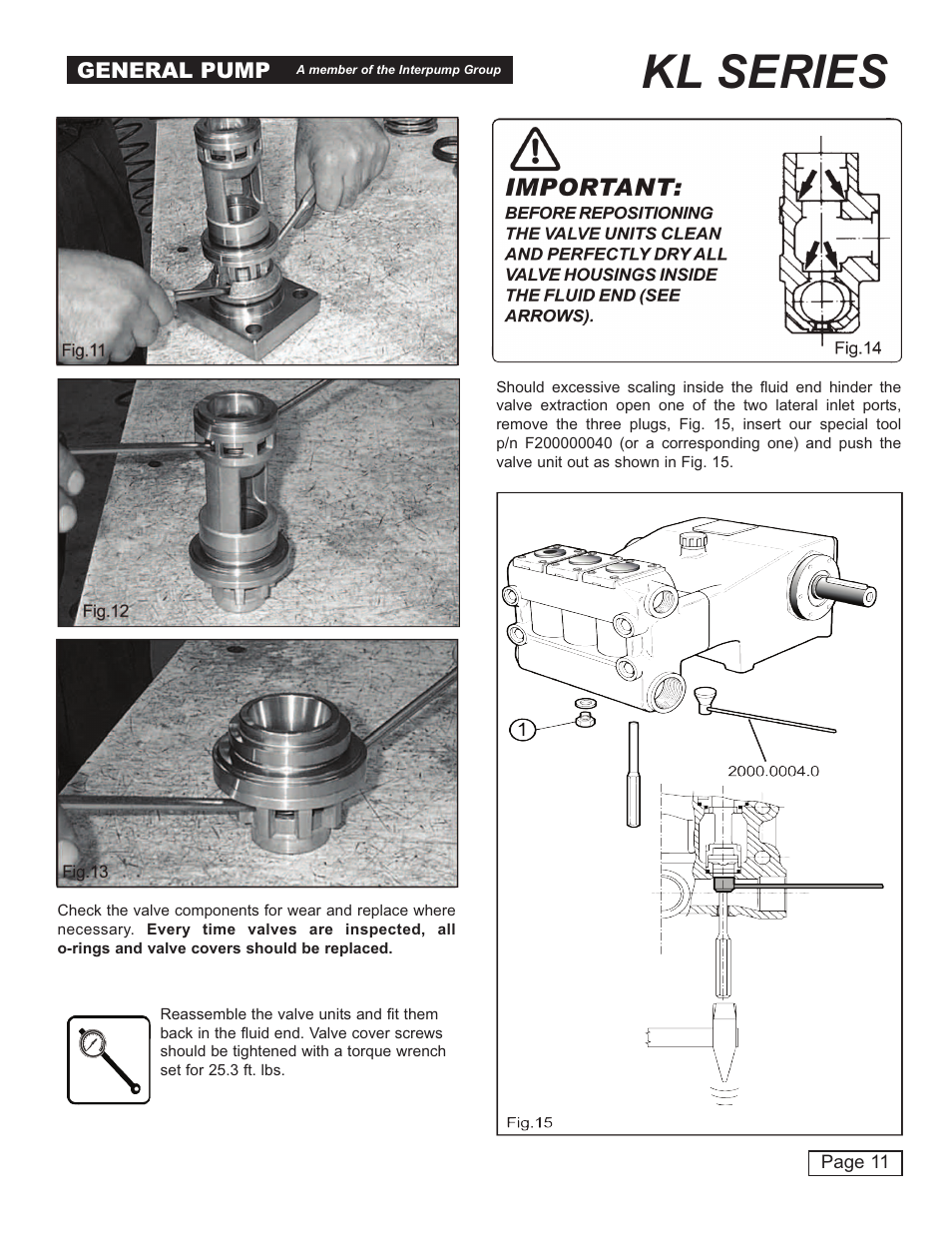 Kl series, General pump | General Pump KL User Manual | Page 11 / 19