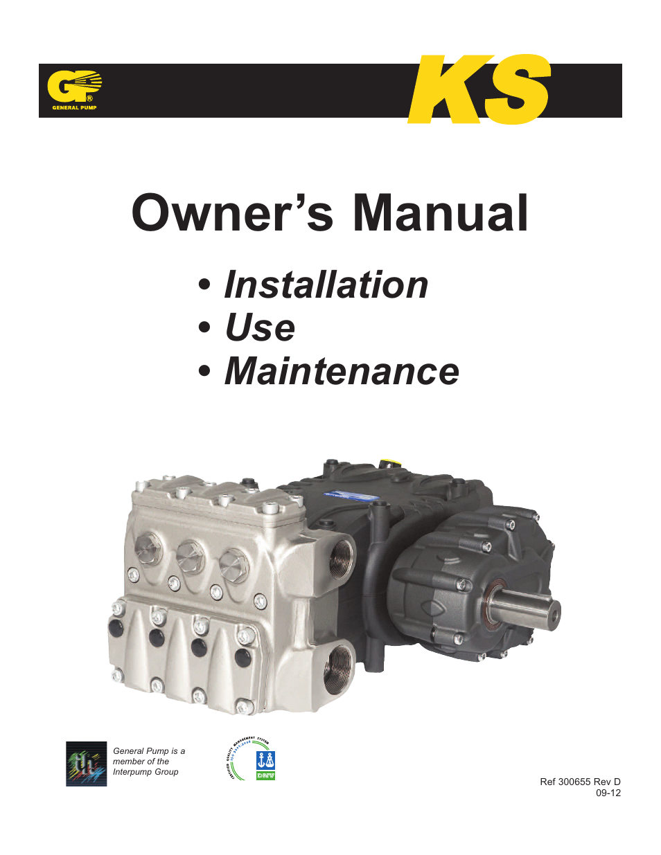 General Pump KS Owner Manual User Manual | 23 pages