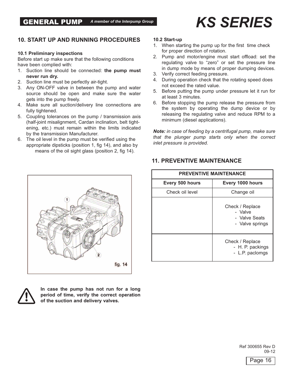 Ks series, General pump | General Pump KS Owner Manual User Manual | Page 16 / 23