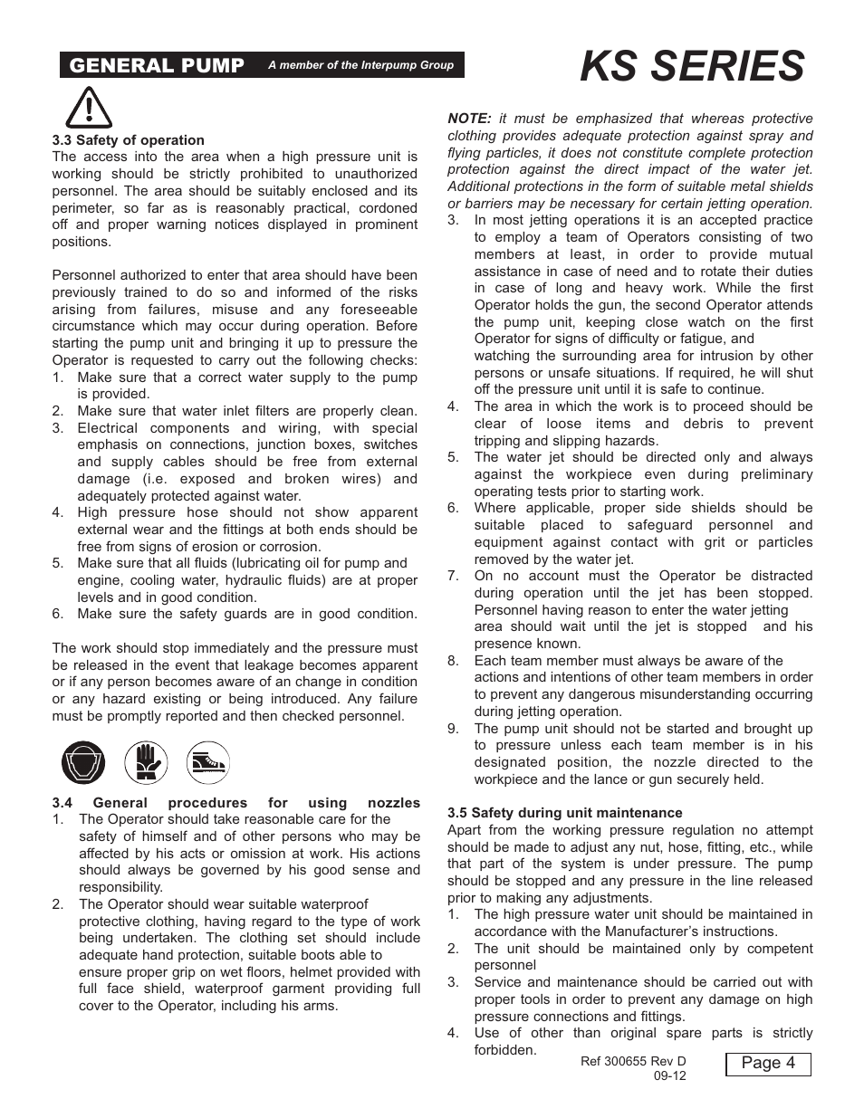 Ks series, General pump | General Pump KS Owner Manual User Manual | Page 4 / 23