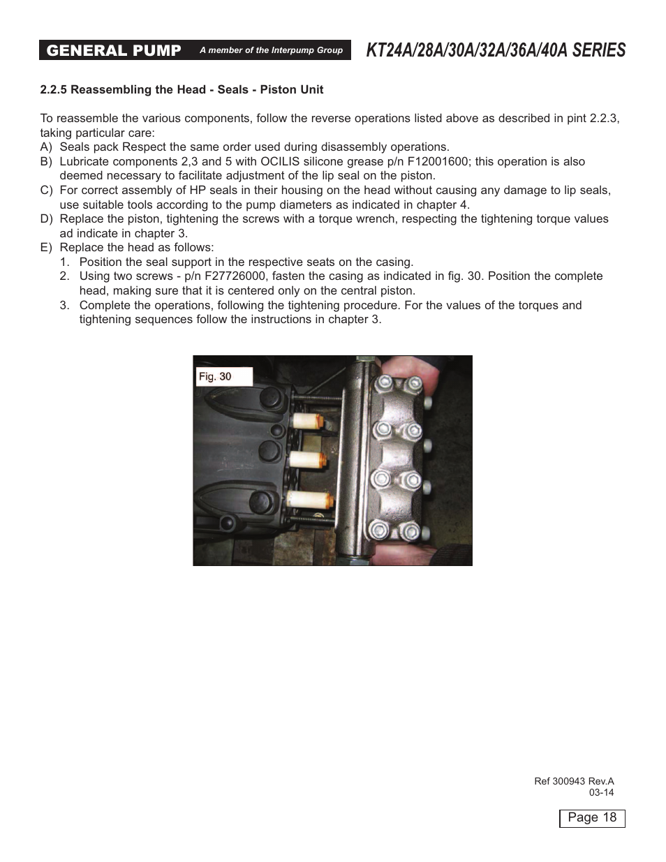 General pump | General Pump T24A-26A-28A-30A-26A-40A User Manual | Page 18 / 22