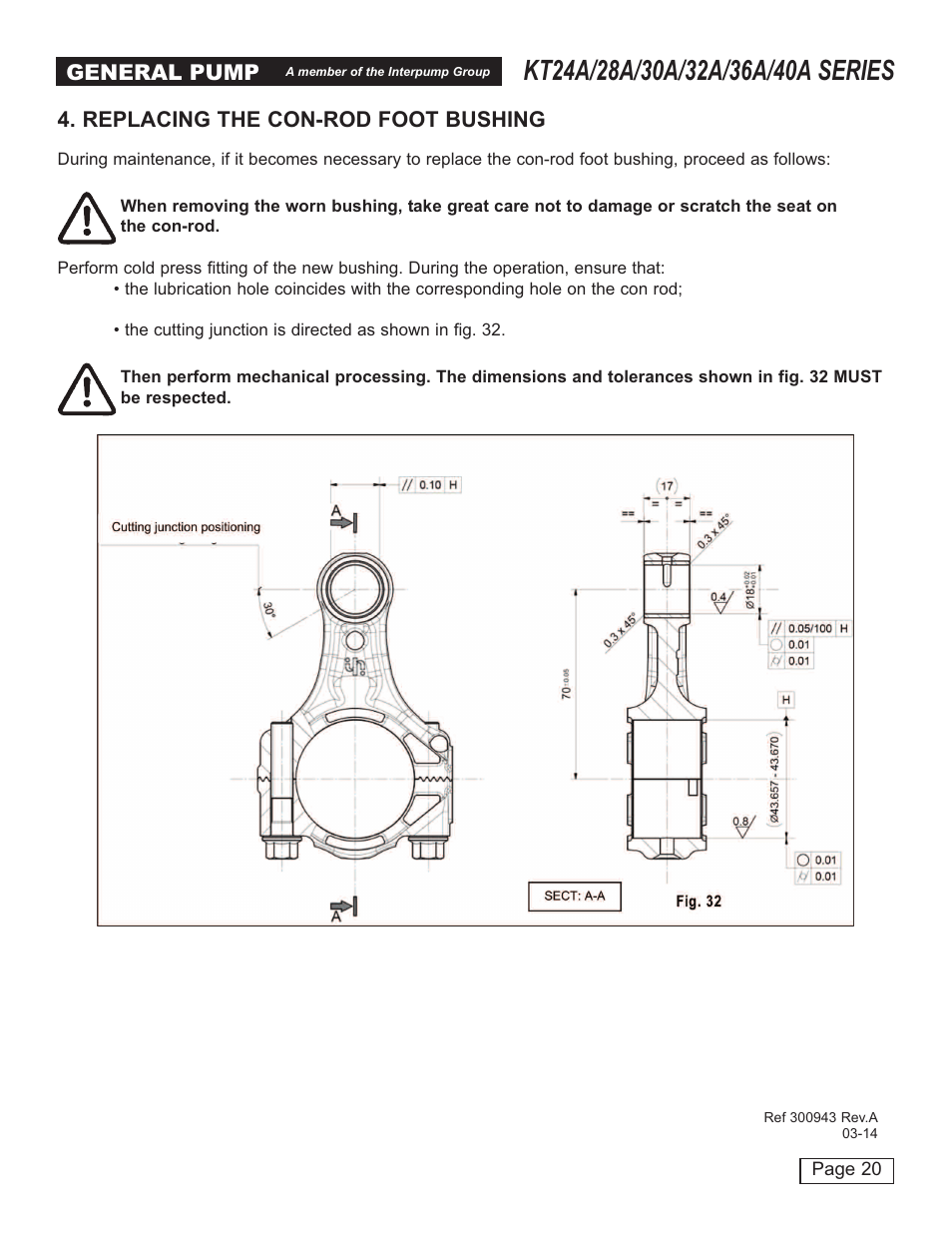 General Pump T24A-26A-28A-30A-26A-40A User Manual | Page 20 / 22