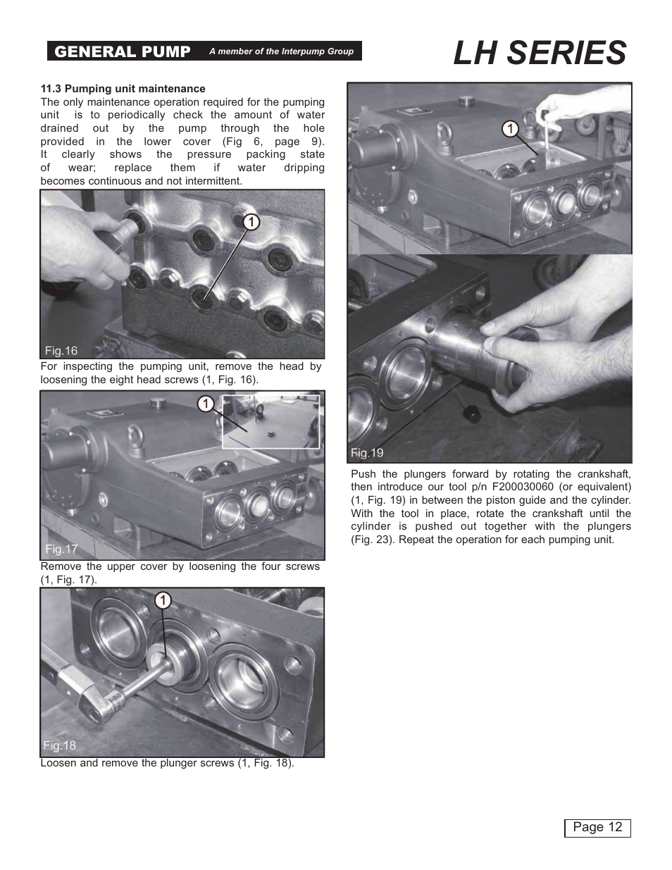 Lh series, General pump | General Pump LH User Manual | Page 12 / 21