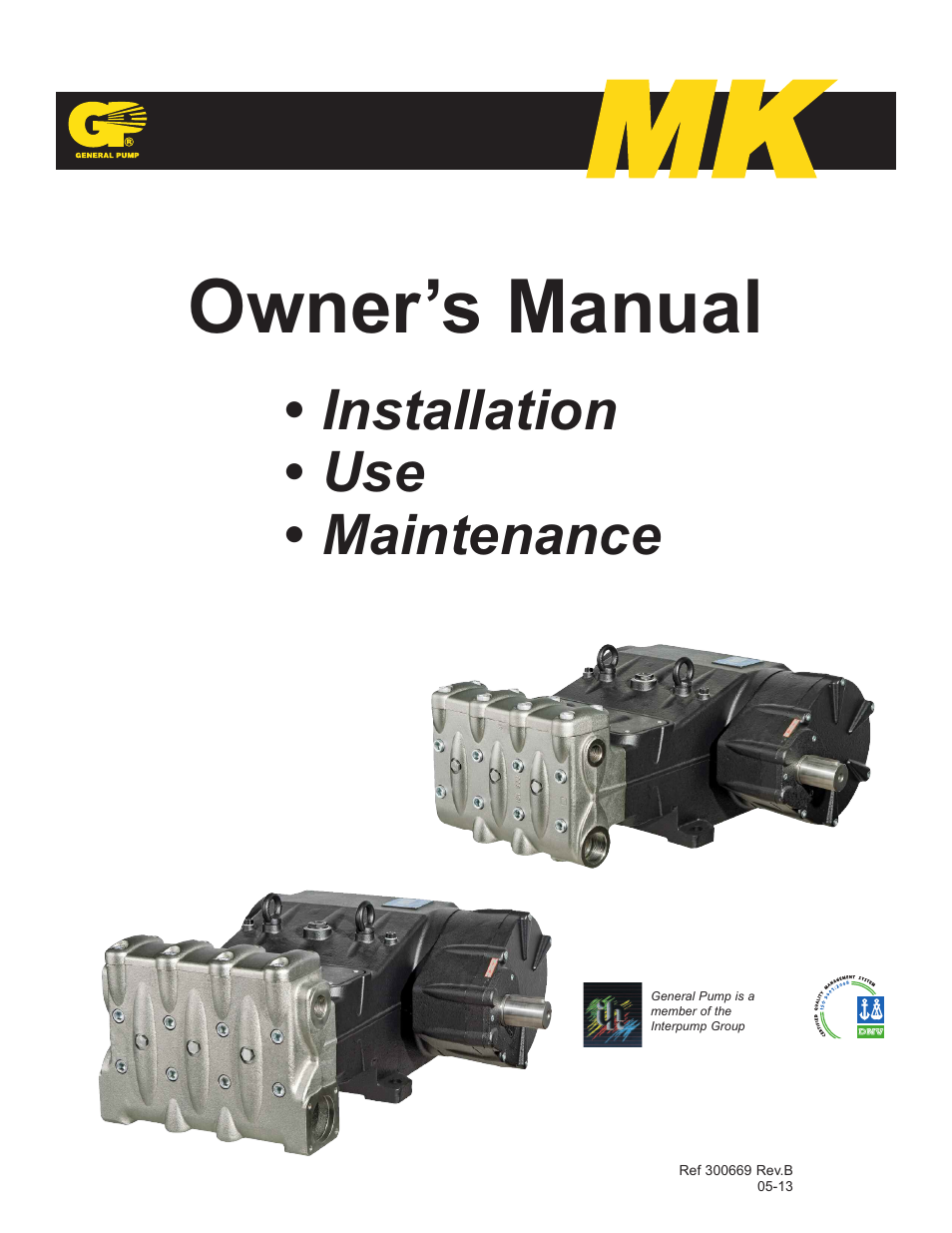 General Pump MK Owner Manual User Manual | 21 pages