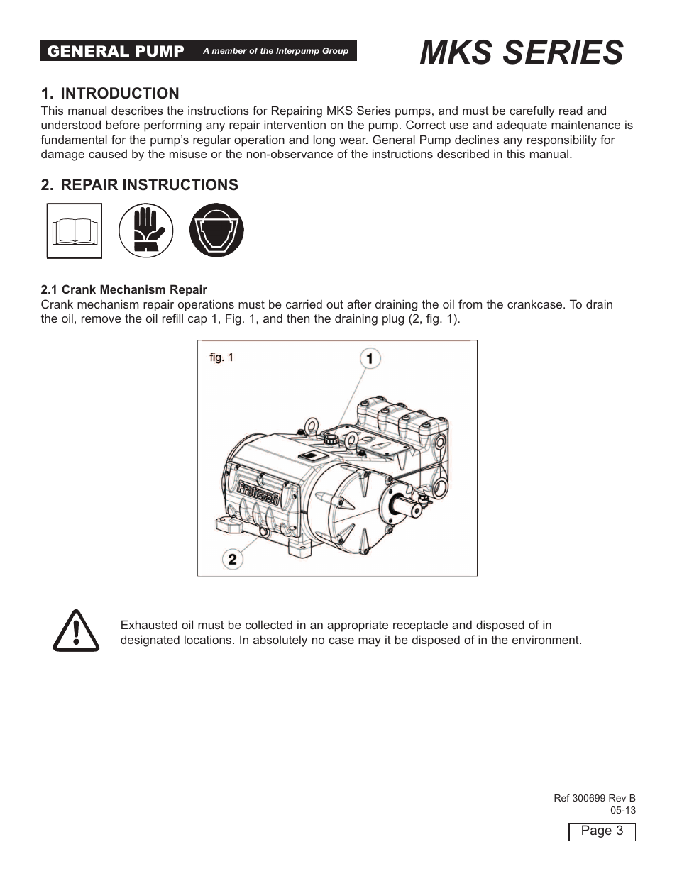 Mks series | General Pump MKS Repair Manual User Manual | Page 3 / 45