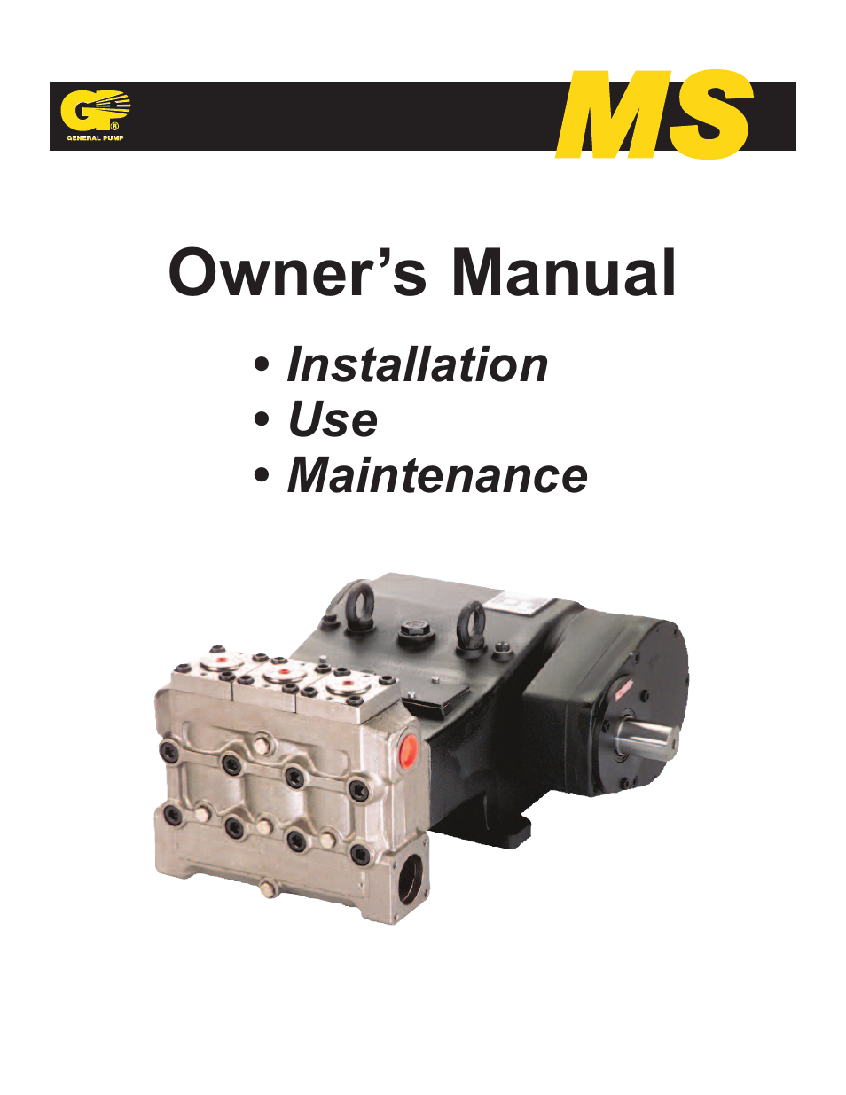 General Pump MS Owner Manual User Manual | 20 pages