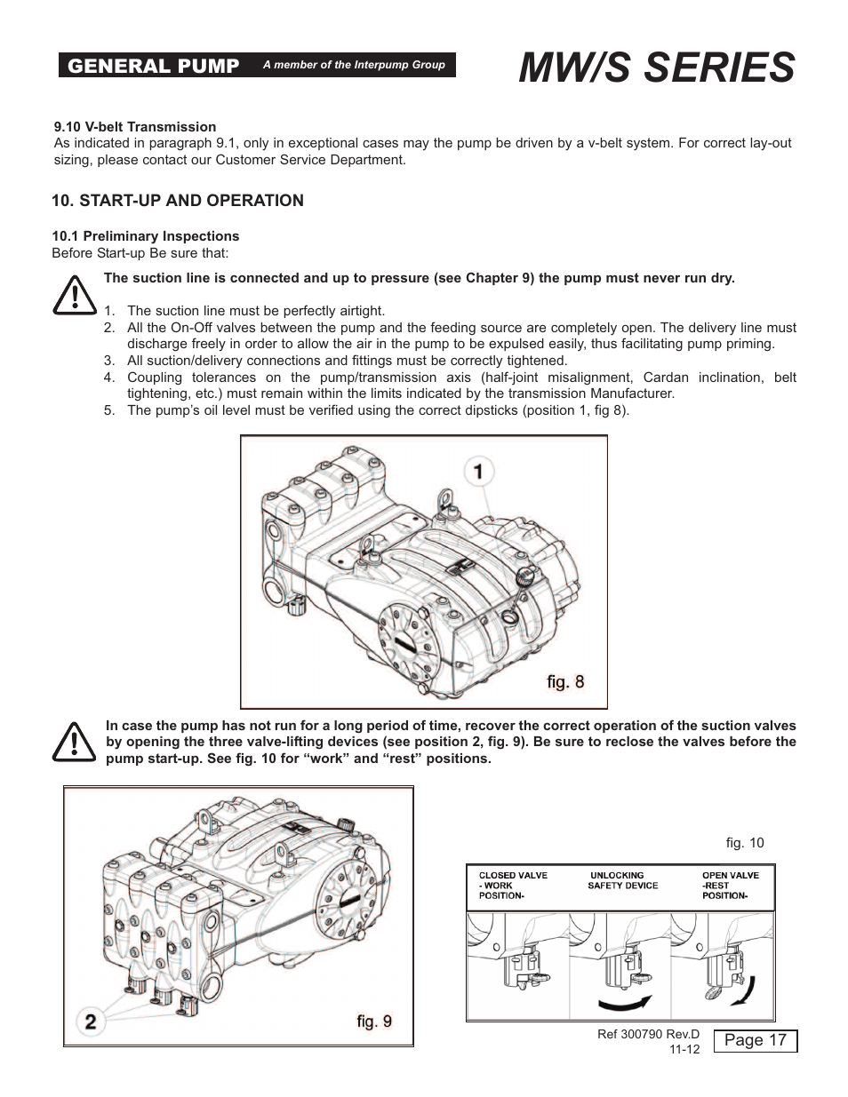 Mw/s series, General pump | General Pump MW Owners Manual User Manual | Page 17 / 34