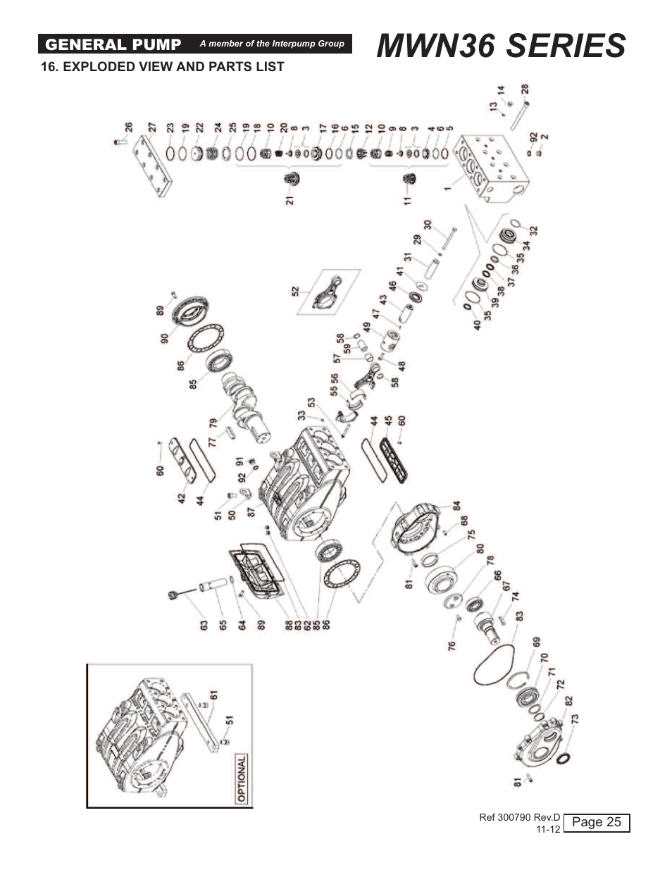 Mwn36 series | General Pump MW Owners Manual User Manual | Page 25 / 34