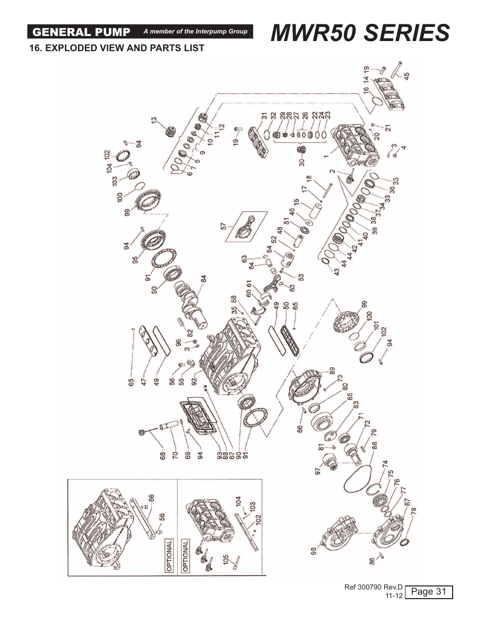 Mwr50 series | General Pump MW Owners Manual User Manual | Page 31 / 34