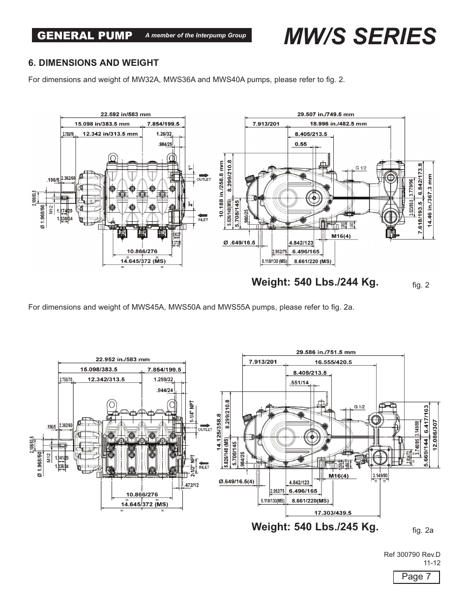 Mw/s series | General Pump MW Owners Manual User Manual | Page 7 / 34