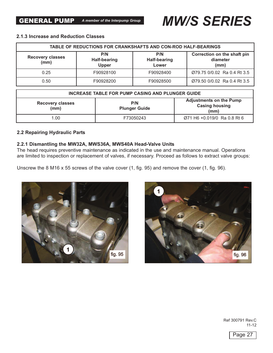 Mw/s series, General pump | General Pump MW Repair Manual User Manual | Page 27 / 54