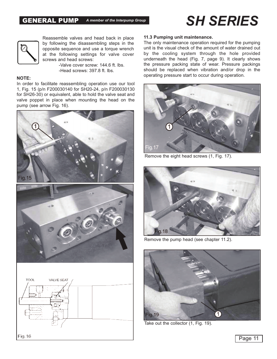 Sh series, General pump | General Pump SH User Manual | Page 11 / 18