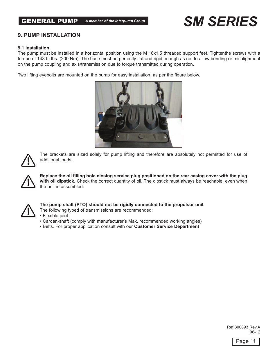 Sm series, General pump | General Pump SM Owners Manual User Manual | Page 11 / 24