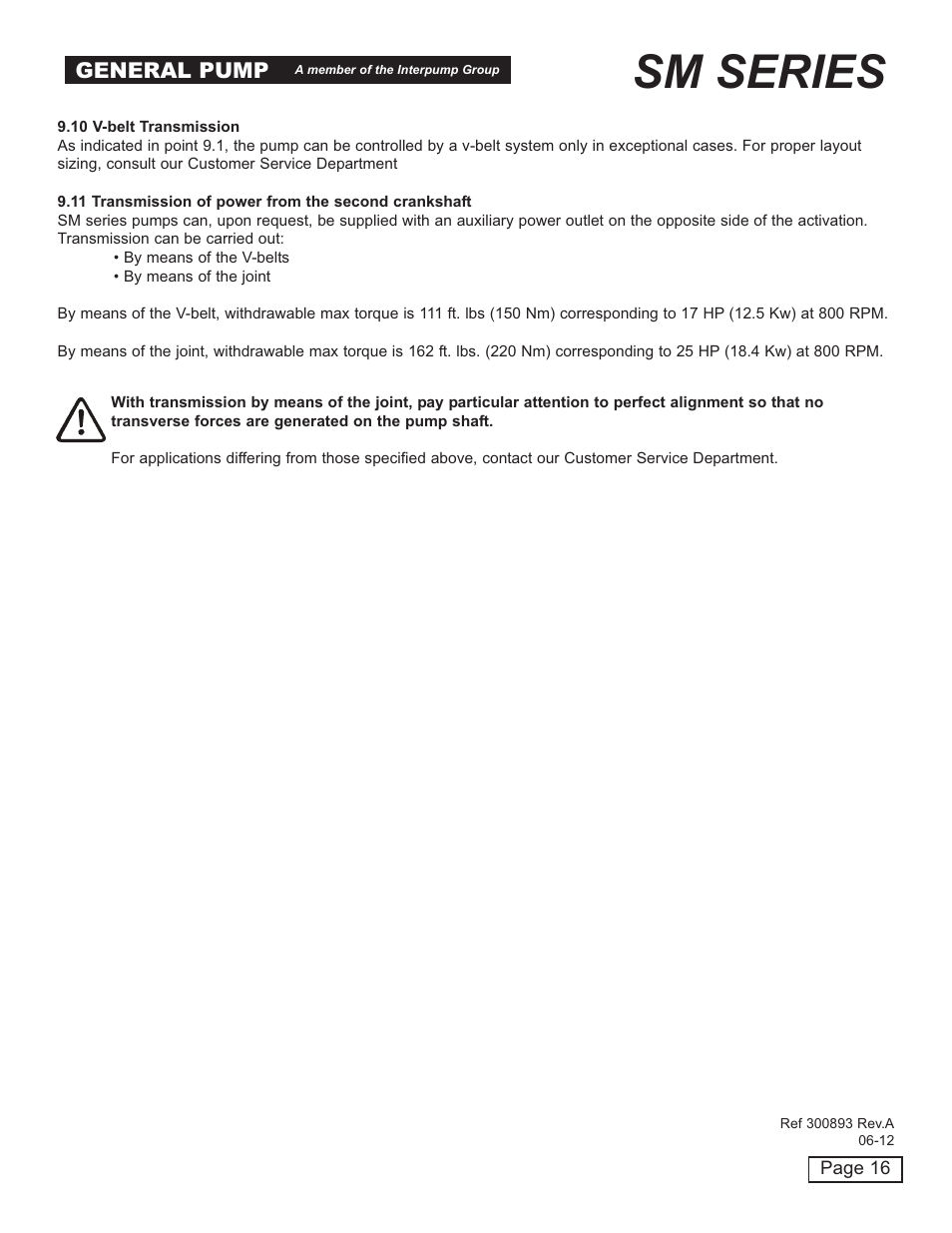 Sm series, General pump | General Pump SM Owners Manual User Manual | Page 16 / 24