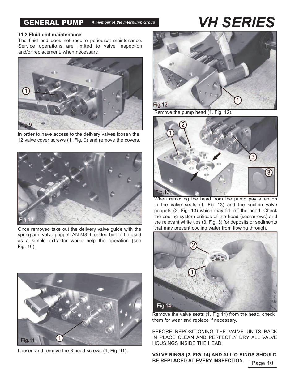 Vh series, General pump | General Pump VH User Manual | Page 10 / 18
