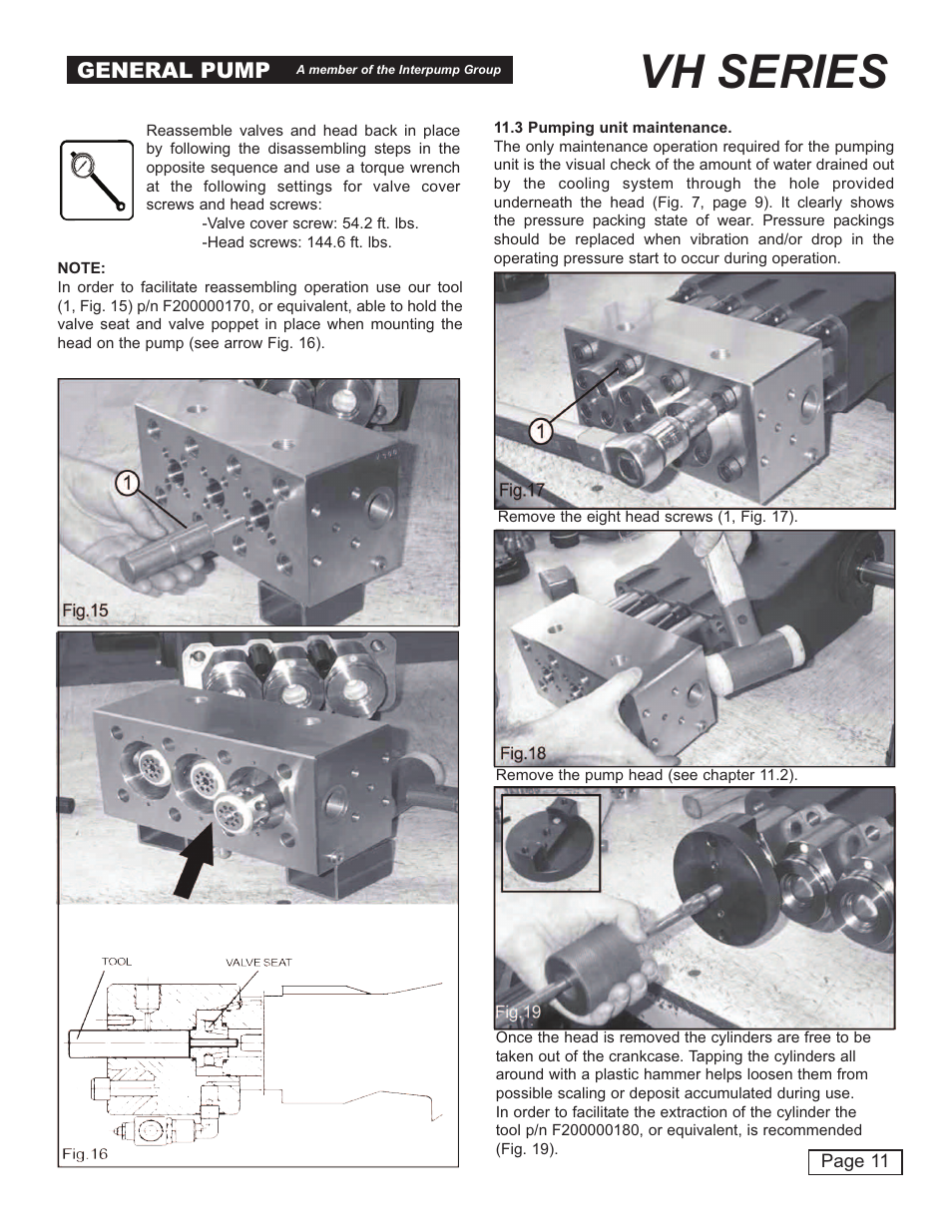 Vh series, General pump | General Pump VH User Manual | Page 11 / 18