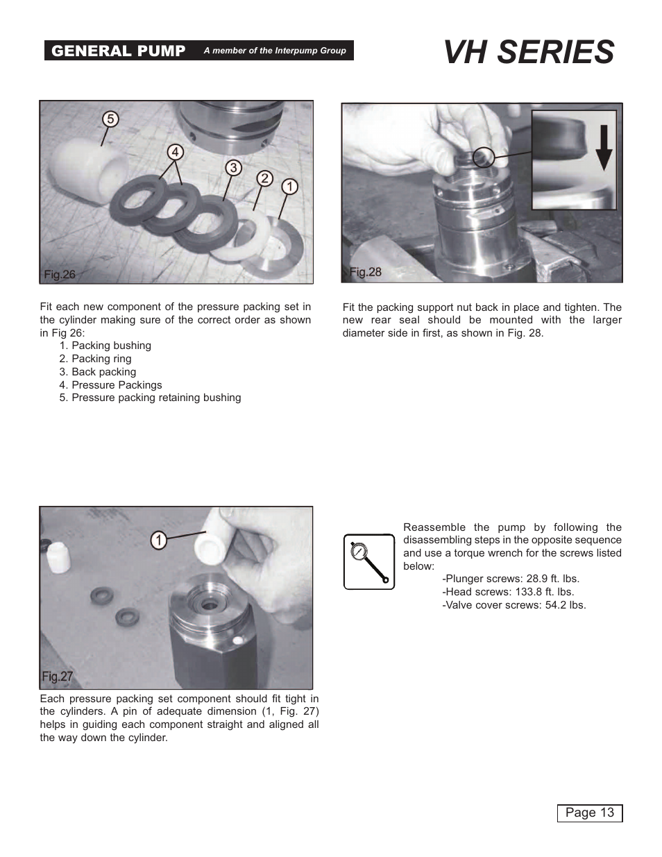 Vh series, General pump | General Pump VH User Manual | Page 13 / 18