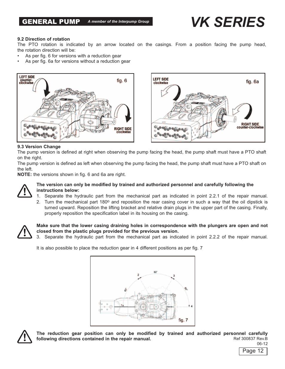 Vk series, General pump | General Pump VK Owner Manual User Manual | Page 12 / 26