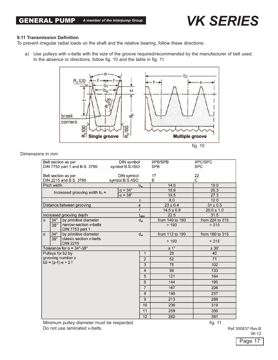 Vk series, General pump | General Pump VK Owner Manual User Manual | Page 17 / 26