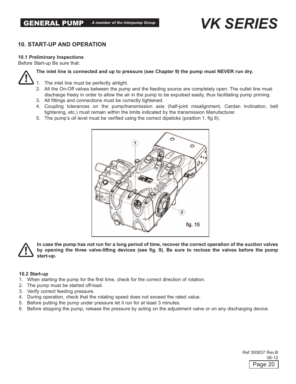 Vk series, General pump | General Pump VK Owner Manual User Manual | Page 20 / 26