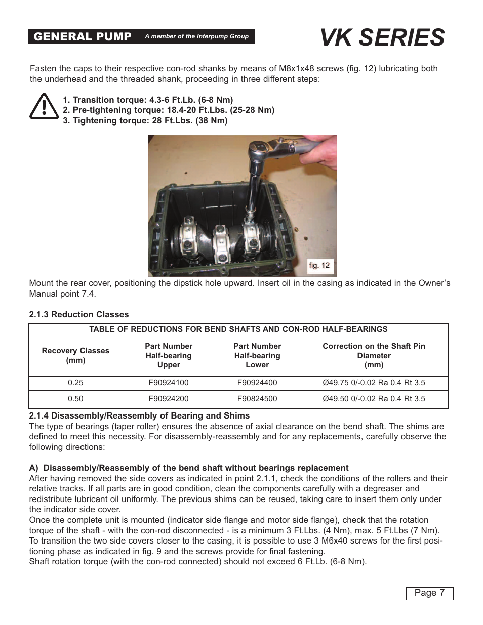 Vk series, General pump | General Pump VK Repair Manual User Manual | Page 7 / 24