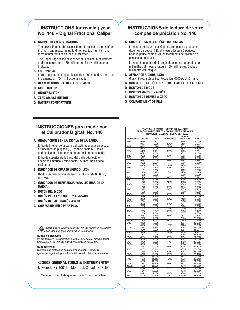 2008 general tools & instruments | General Tools and Instruments 146 User Manual | Page 2 / 2