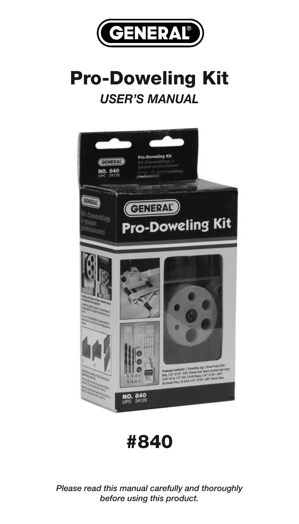 General Tools and Instruments 840 Pro Doweling Kit User Manual | 36 pages